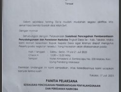 Viral!! Undangan Panitia Anti Narkoba Berlogo Pemkab Takalar Beredar Luas
